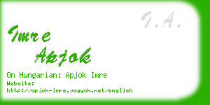 imre apjok business card